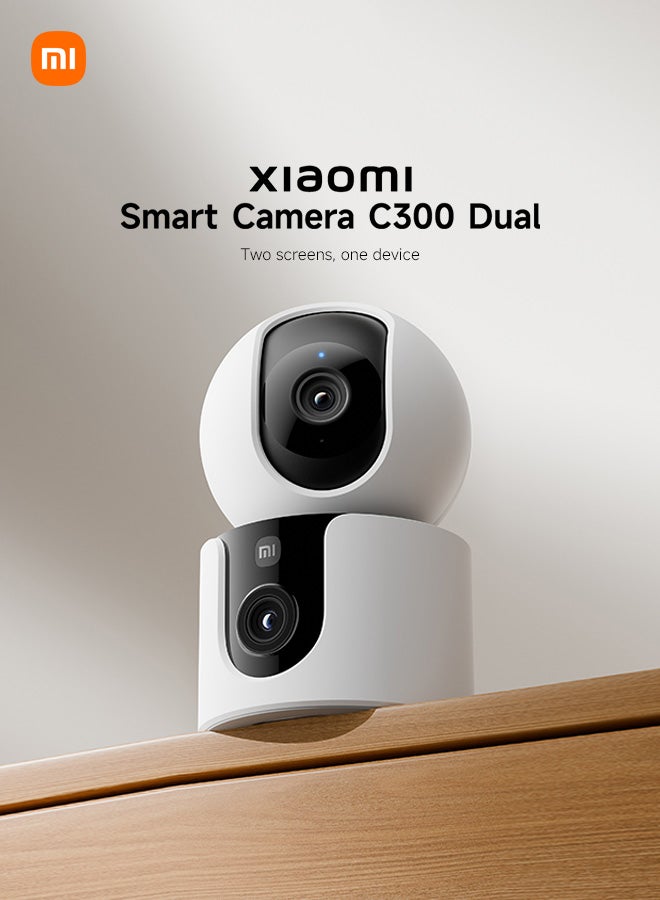 Xiaomi Smart Camera C300 Dual | 6 mm Telephoto lens | 2.8 mm Short-focus lens | 3MP Both Camera | White - Image 2