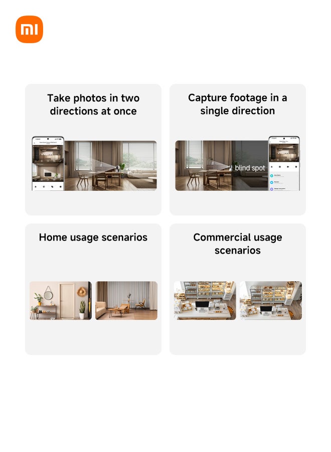 Xiaomi Smart Camera C300 Dual | 6 mm Telephoto lens | 2.8 mm Short-focus lens | 3MP Both Camera | White - Image 3