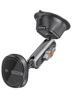 PROMATE Wireless Car Charger 15W MagSafe, Qi2 Certified With Adjustable Arm Mount And 1m Cable Length, Cradleless 360° Rotatable Black  - Image 1