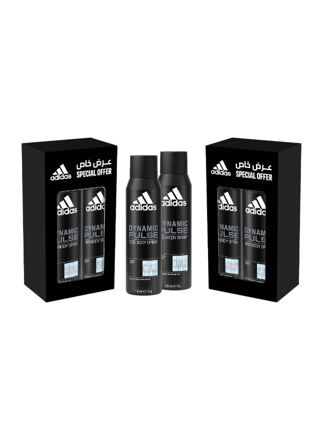 اديداس Pack Of 2 Dynamic Pulse Deodorant Body Spray 150 + 150ml  - Image 1