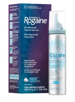 Rogaine 5% Minoxidil Foam, Topical Once-A-Day Hair Loss Treatment for Women to Regrow Fuller, Thicker Hair, Unscented, 2-Month Supply, 2.11 oz 60 gramsgrams  - Image 1
