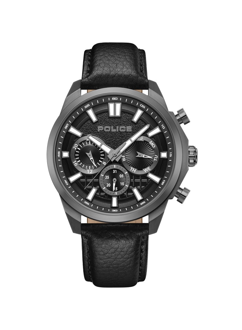 بوليس Men's Rangy Watch With Black Leather Strap 44 Mm 5 Atm  - Image 1