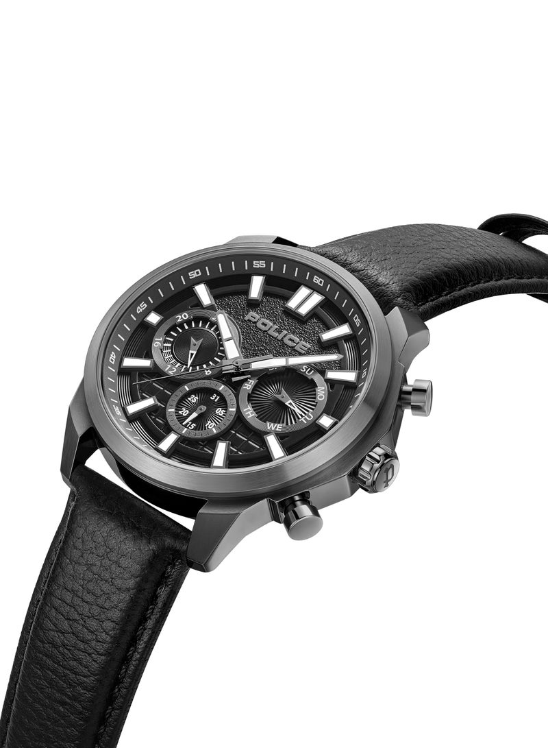 بوليس Men's Rangy Watch With Black Leather Strap 44 Mm 5 Atm  - Image 2