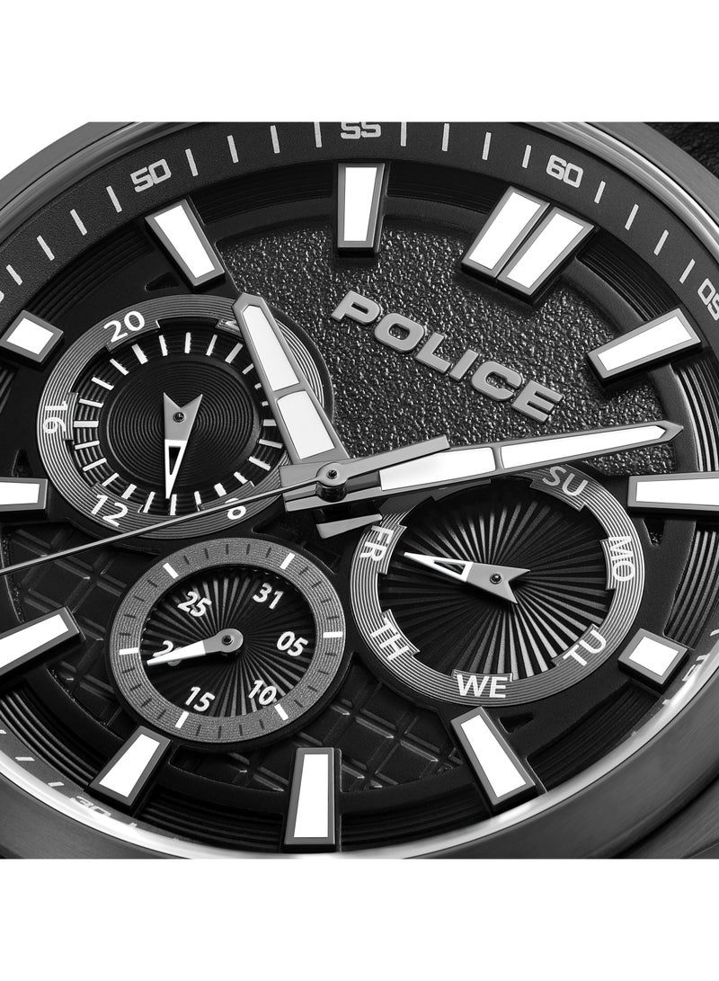 بوليس Men's Rangy Watch With Black Leather Strap 44 Mm 5 Atm  - Image 3