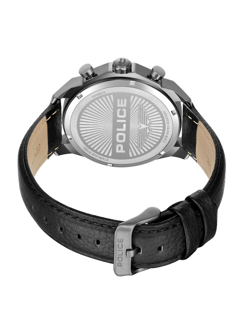 بوليس Men's Rangy Watch With Black Leather Strap 44 Mm 5 Atm  - Image 4