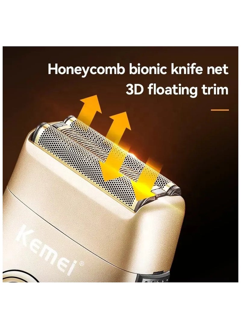 كيمي KM-3209 Shaving Machine Foil Trimmer Razor High Quality Three Blade Heads Electric Shaver - Image 2