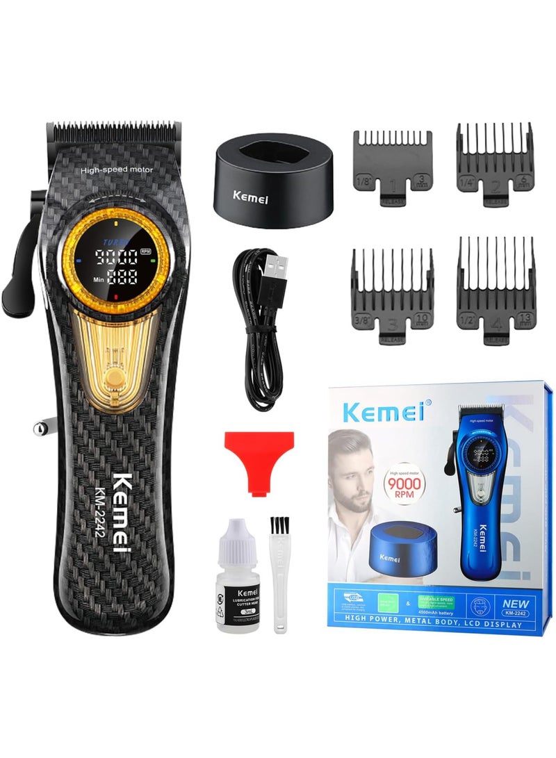 Kemei - Professional Hair Clipper for Men, Barber Hair Trimmer, Rechargeable Cordless Hair Clipper, Hair Cutting Tools, LED Display - Image 1