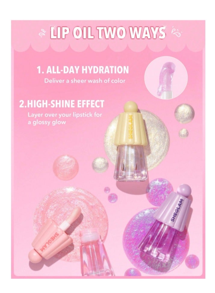 شيجلام Jelly Wow Hydrating Lip Oil- Pinkies Up  - Image 4