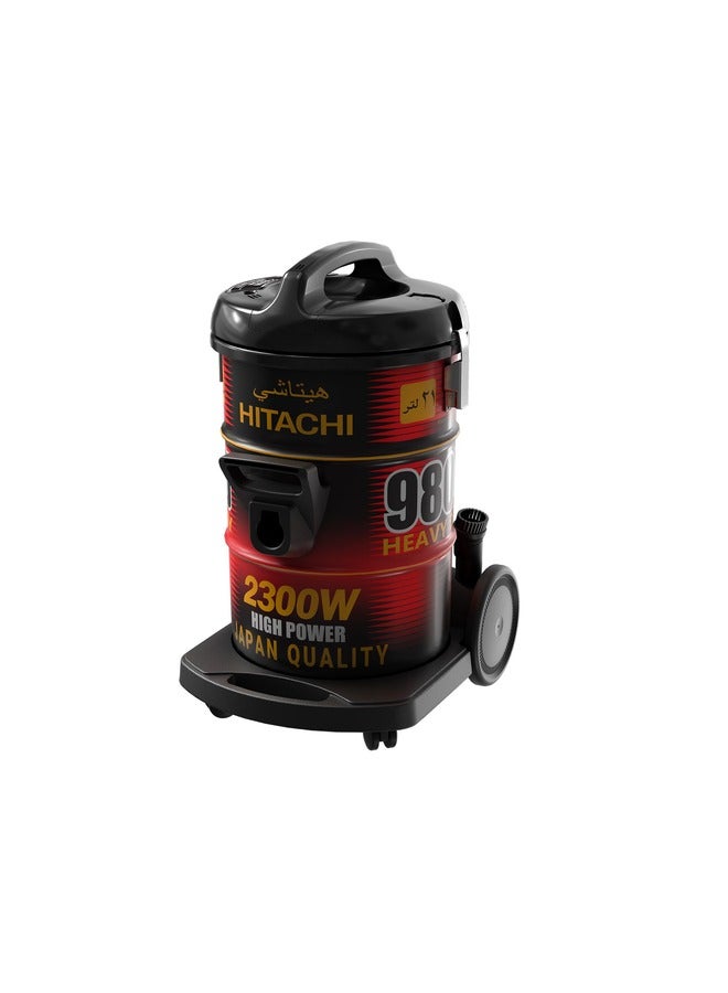 HITACHI - Hitachi CV-980TJBKRGSA Dry Vacuum cleaner.RED and Black 21 L 2300 W CV-980TJBKRGSA Black - Image 1