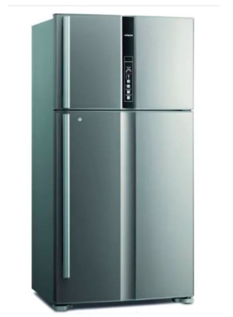 HITACHI 820L Top Mount Double Door Premium Refrigerator | 10 Year Warranty on Inverter Compressor | 2 Door Fridge | Dual Fan Cooling | LED Control Panel | Twist Ice Tray | 146 W RV820PUK1KBSL Silver - Image 2