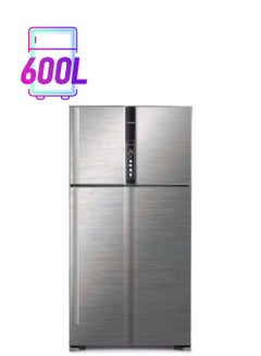 HITACHI 820L Top Mount Double Door Premium Refrigerator | 10 Year Warranty on Inverter Compressor | 2 Door Fridge | Dual Fan Cooling | LED Control Panel | Twist Ice Tray | 146 W RV820PUK1KBSL Silver  - Image 1