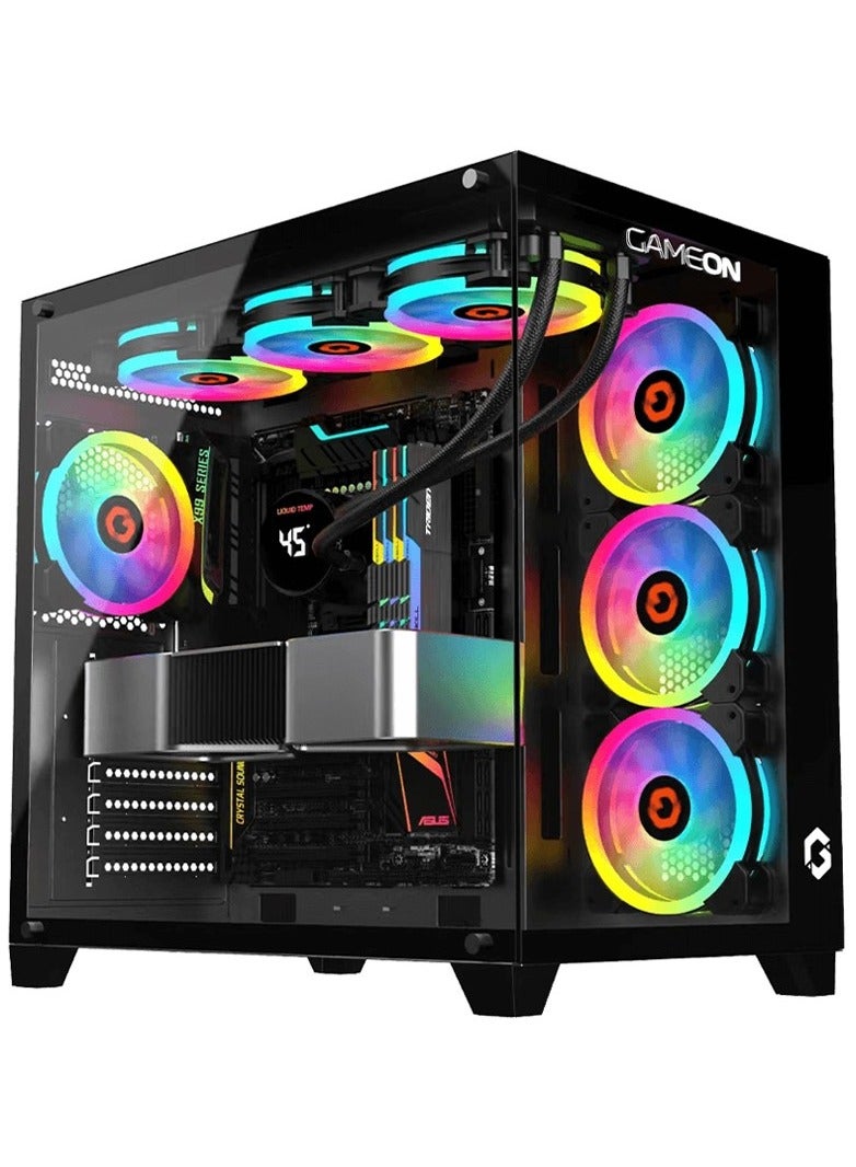 GAMEON Emperor Midnight Series Mid Tower Gaming Case - Black - Image 1