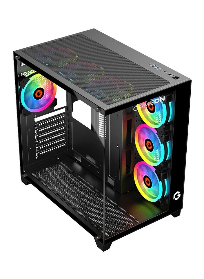 GAMEON Emperor Midnight Series Mid Tower Gaming Case - Black - Image 5