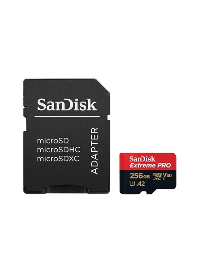 سانديسك Extreme Pro Microsdxc Memory Card + Sd Adapter With A2 App Performance SDSQXCZ-256G-GN6MA 256 GB  - Image 2