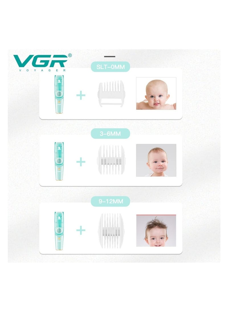 في جي آر V-151 Kids Hair Clipper With Ceramic Blades Ultra Low Noise Run Time: 120 Minutes (Aqua Green) - Image 2