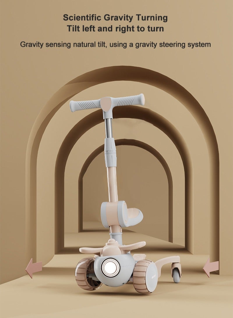 كيدل Kids Kick Scooter 3-in-1 Scooter for Kids Boys and Girls, with Flashing Wheels, Adjustable Seat and Handle - Image 2