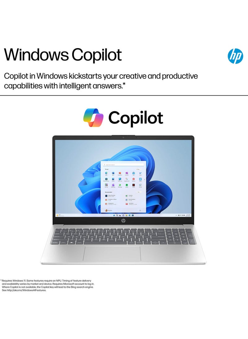 HP - 15-FD0005DX (Upgraded Version) Laptop With 15.6-Inch Touchscreen Display, Core i5-1235U Processor/8GB RAM/512GB SSD/Intel Iris XE Graphics/Windows 11 Home S English Silver - Image 1