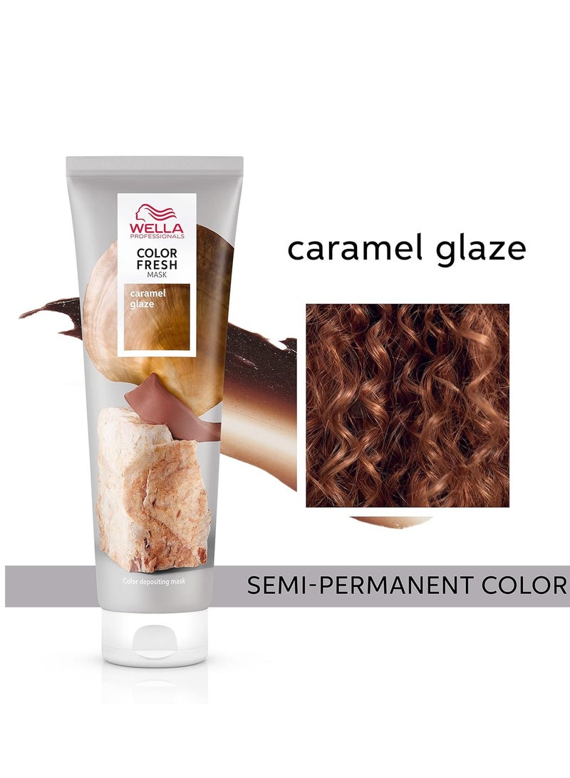 ويلا قناع لون فريش للمحترفين، صبغة كراميل، ظل طبيعي، لون مؤقت، خالي من الأضرار، قناع شعر يودع اللون مع زيت الأفوكادو + رذاذ حماية لون معجزة إنفيغو بريلينس بي بي - Image 2