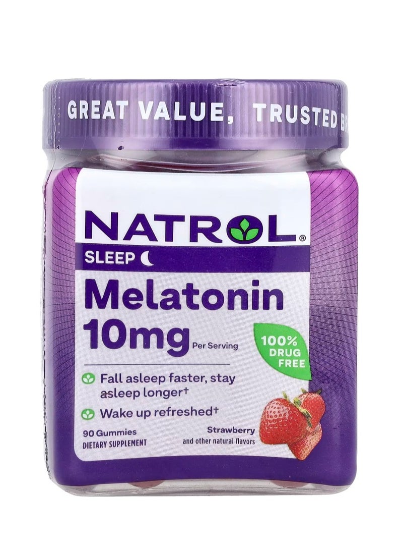 Natrol Melatonin Chewable Tablets Strawberry 10 Mg Per Servings, 90 Chewable Tablets - Image 1