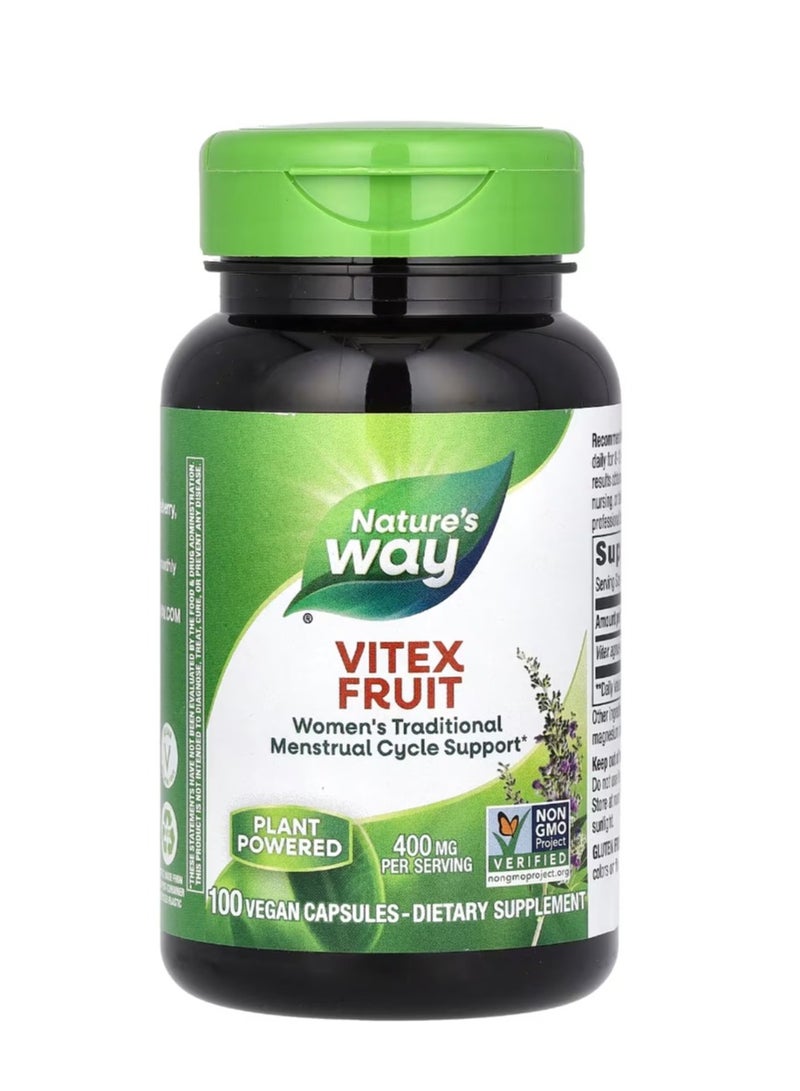 Nature's Way Vitex Agave Fruit 400 Mg 100 Veggie Capsules - Image 1