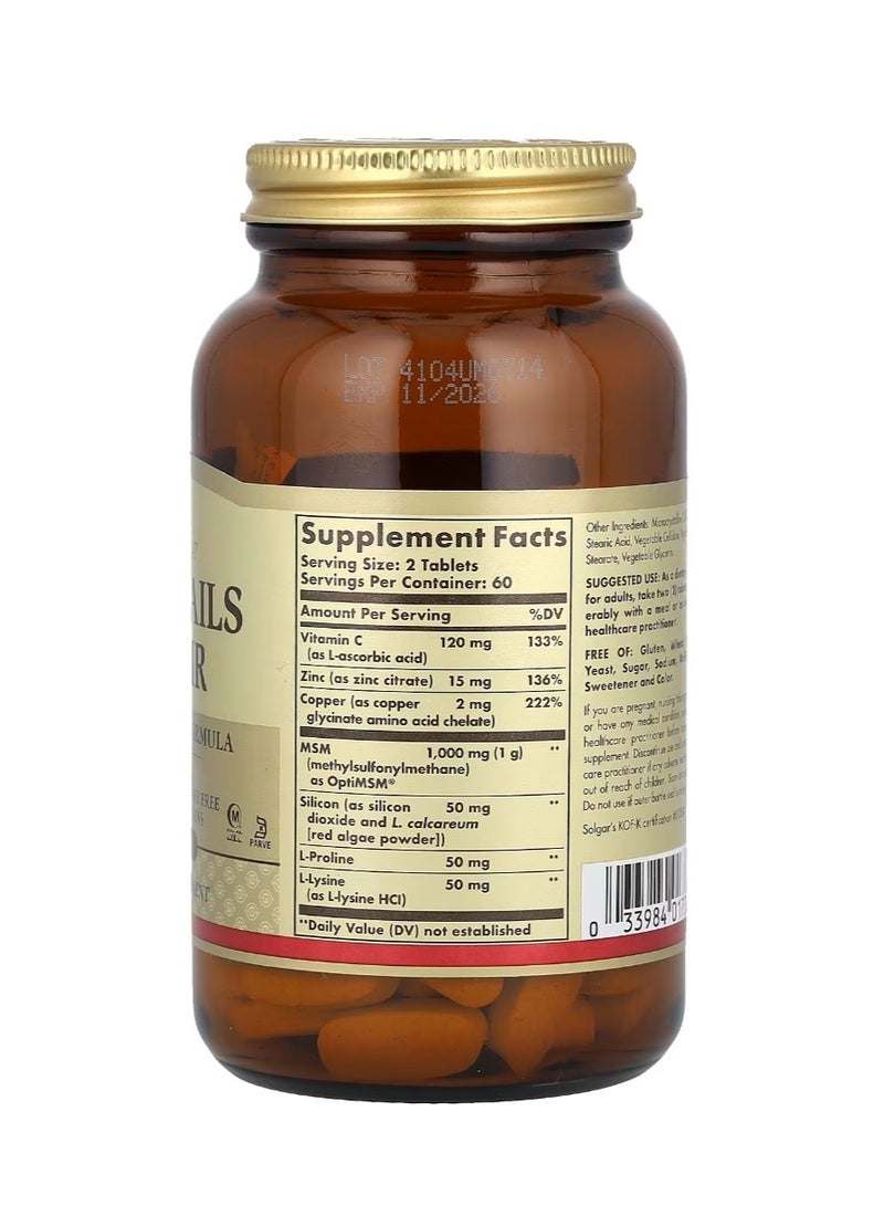 Solgar - Skin Nails And Hair Advanced Msm Formula 120 Tablets - Image 1