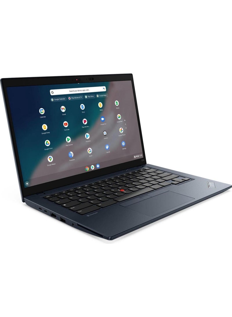 لينوفو - ThinkPad C14 Chromebook Laptop With 14 Inch FHD IPS Touchscreen Display, Core i5-1245U Processor/8GB RAM/256GB SSD/Integrated Intel Iris Xe Graphics/Chrome OS English Abyss Blue - Image 1