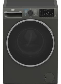 بيكو 8kg Front Load Washing Machine With 5kg dryer - 1400 RPM - Pro Smart Inverter & Steam Cure - Bluetooth - Iron Finish - Digital Display BWD08520MCI Manhattan Grey  - Image 1