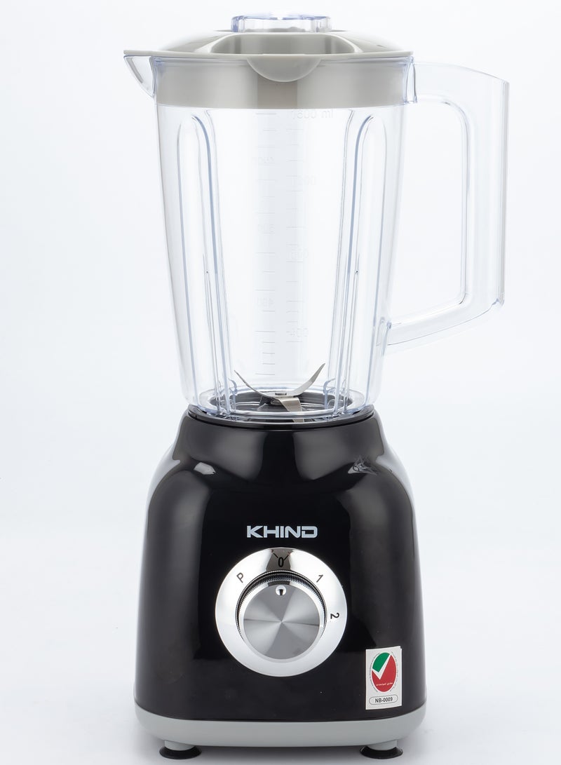 KHIND Blender, Complete With a 1.5L Jar And The Convenience Of 2-Speed Settings. In addition, it comes equipped with a 0.6L dry miller jar 1.5 L 400 W BL1542 Black  - Image 3