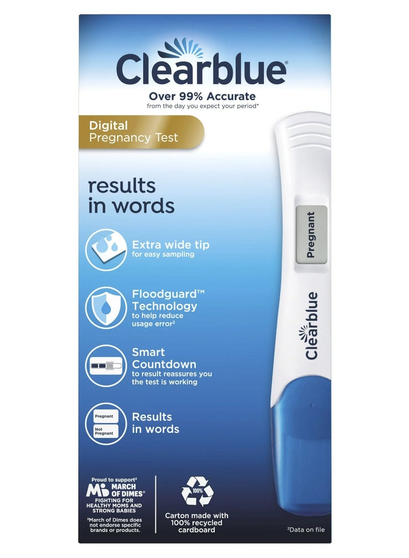 كليربلو Digital Pregnancy Test With Smart Countdown, 5 Count  - Image 2