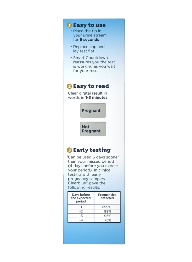 كليربلو Digital Pregnancy Test With Smart Countdown, 5 Count  - Image 3