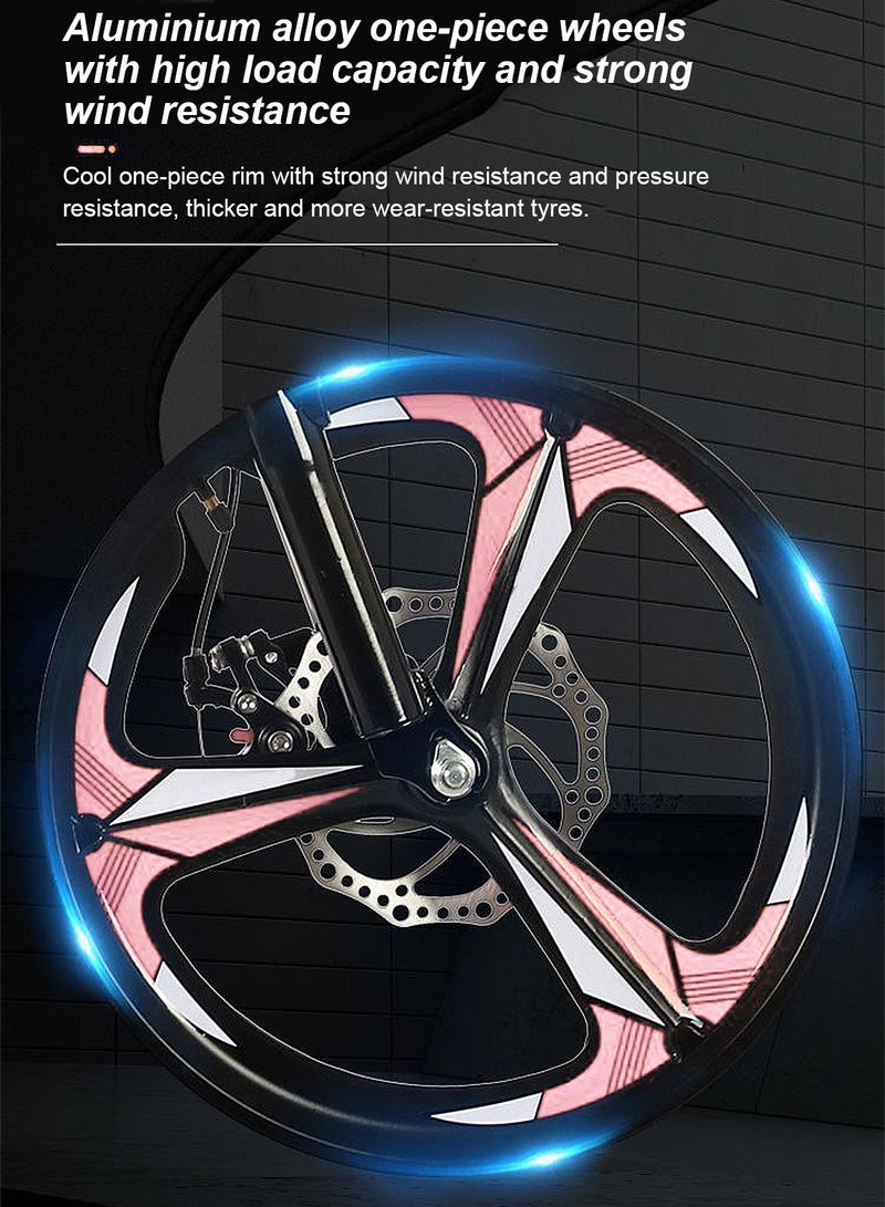 Kidle 18/20/22 Inch Foldable Bike, 7 Speed Mountain Bicycle for Children, with Steel Frame Dual Brake, Basket and Passagener Rear Seat, for 6-14 Years Boys and Girls 22inch  - Image 4