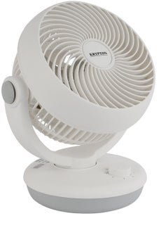 KRYPTON 8" Air Circulation Fan With 90 Degree Variable Tilt and Horizontal Oscillation/ 3 Blades for Strong Wind and 3-Speed Levels/ Ideal for Home, 2 Years Warranty KNF6450 White  - Image 1