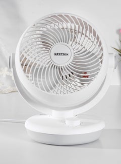 KRYPTON 8" Air Circulation Fan With 90 Degree Variable Tilt and Horizontal Oscillation/ 3 Blades for Strong Wind and 3-Speed Levels/ Ideal for Home, 2 Years Warranty KNF6450 White  - Image 2