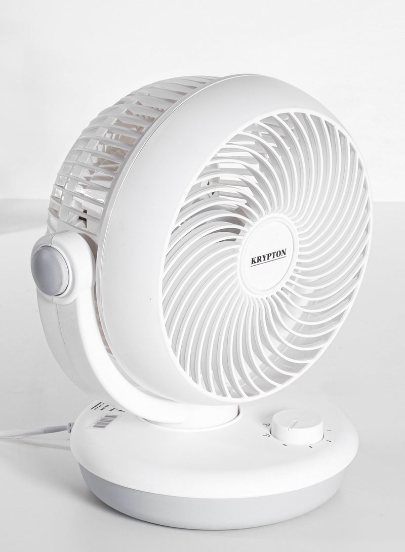 KRYPTON - 8" Air Circulation Fan With 90 Degree Variable Tilt and Horizontal Oscillation/ 3 Blades for Strong Wind and 3-Speed Levels/ Ideal for Home, 2 Years Warranty KNF6450 White - Image 1