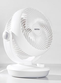 KRYPTON 8" Air Circulation Fan With 90 Degree Variable Tilt and Horizontal Oscillation/ 3 Blades for Strong Wind and 3-Speed Levels/ Ideal for Home, 2 Years Warranty KNF6450 White  - Image 3