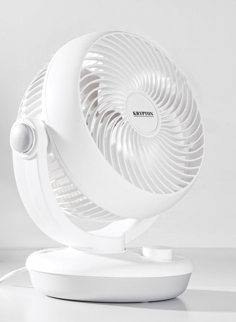 KRYPTON - 8" Air Circulation Fan With 90 Degree Variable Tilt and Horizontal Oscillation/ 3 Blades for Strong Wind and 3-Speed Levels/ Ideal for Home, 2 Years Warranty KNF6450 White - Image 1