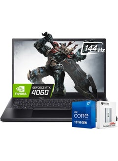 Nitro V 15 Gaming Laptop With 15.6-Inch Display, Core i7-13620H Processor/32GB RAM/1TB SSD/8GB NVIDIA GeForce RTX 4060 Graphics/Windows 11 Pro With 128GB Portable SSD English Black - pnsku/N70130708V/45/_/1732518843/fdeba6d7-1609-43ab-b5f0-da5ba236fd42