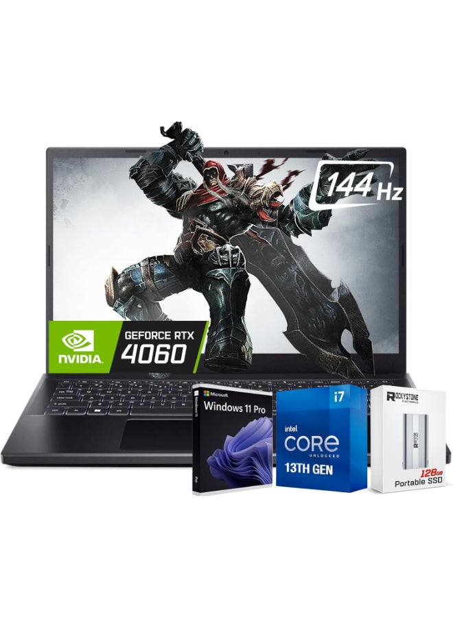 Acer - Nitro V 15 Gaming Laptop With 15.6-Inch Display, Core i7-13620H Processor/64GB RAM/2TB SSD/8GB NVIDIA GeForce RTX 4060 Graphics/Windows 11 Pro With 128GB Portable SSD English Black - Image 1