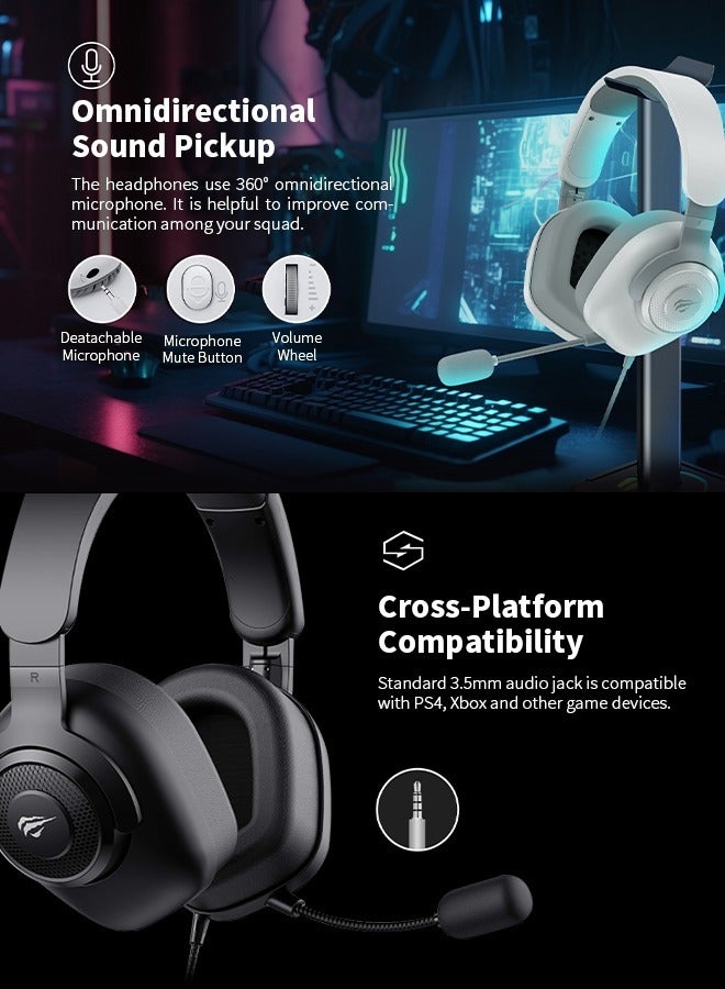 havit Wired Gaming Headphone with Memory Foam Earmuffs, High-Quality Headset with Detachable Microphone, A Perfect Choice for Competitive Gaming - Image 4
