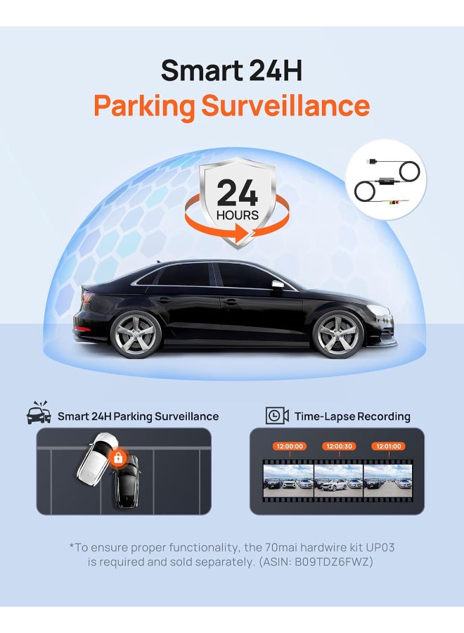 70mai M310 DashCam, 2K Resolution, Type-C Interface, Voice Control, MaiColor Vivid+ Solution, Night Owl Vision, WiFi & App, Optional Parking Mode, Upto 256GB Supported - Image 5