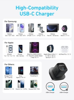 Anker 25W USB C Plug, Compact and Foldable, Supports PPS Fast Charging for Samsung Galaxy S24/Z Fold/Z Flip/Tab, iPhone (5 ft USB C Cable Included) - Black  - Image 4