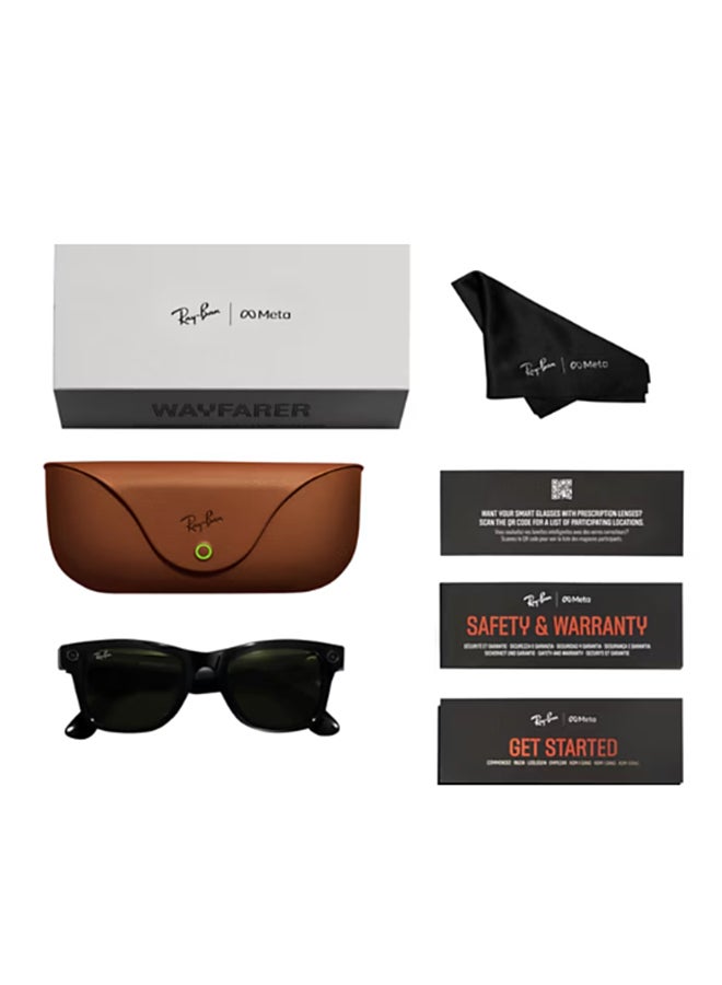 ميتا - Ray-Ban Wayfarer RW4008 Large Matte Black Clear Graphite Green Transition Black - Image 1