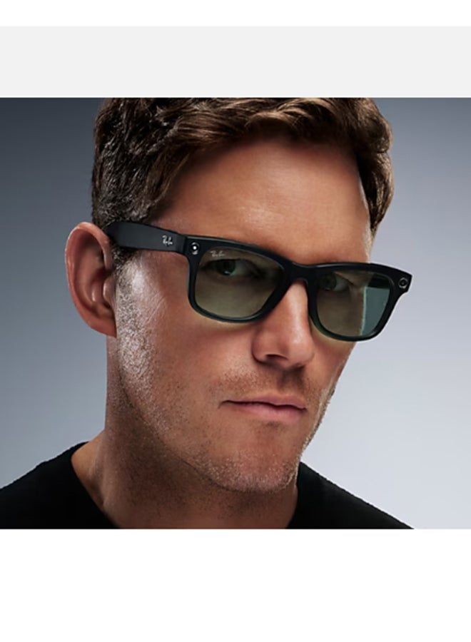 ميتا - Ray-Ban Wayfarer RW4008 Large Matte Black Clear Graphite Green Transition Black - Image 1