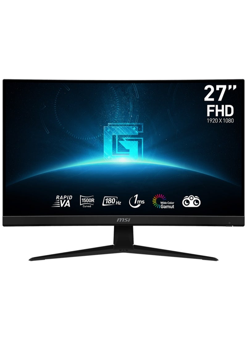MSI - G27C4 E3 Full HD Non-Glare 1ms 1920 x 1080 Resolution | 180Hz Refresh Rate |  Free Sync | 27" Curved Gaming Monitor Black - Image 1