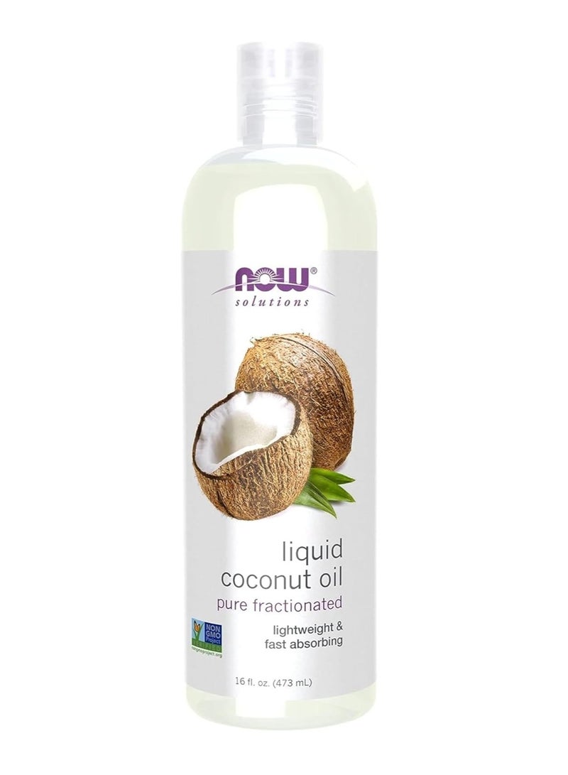Now Foods Solutions, Liquid Coconut Oil, Light and Nourishing, Promotes Healthy-Looking Skin and Hair, 16-Ounce 473 mlml - Image 1