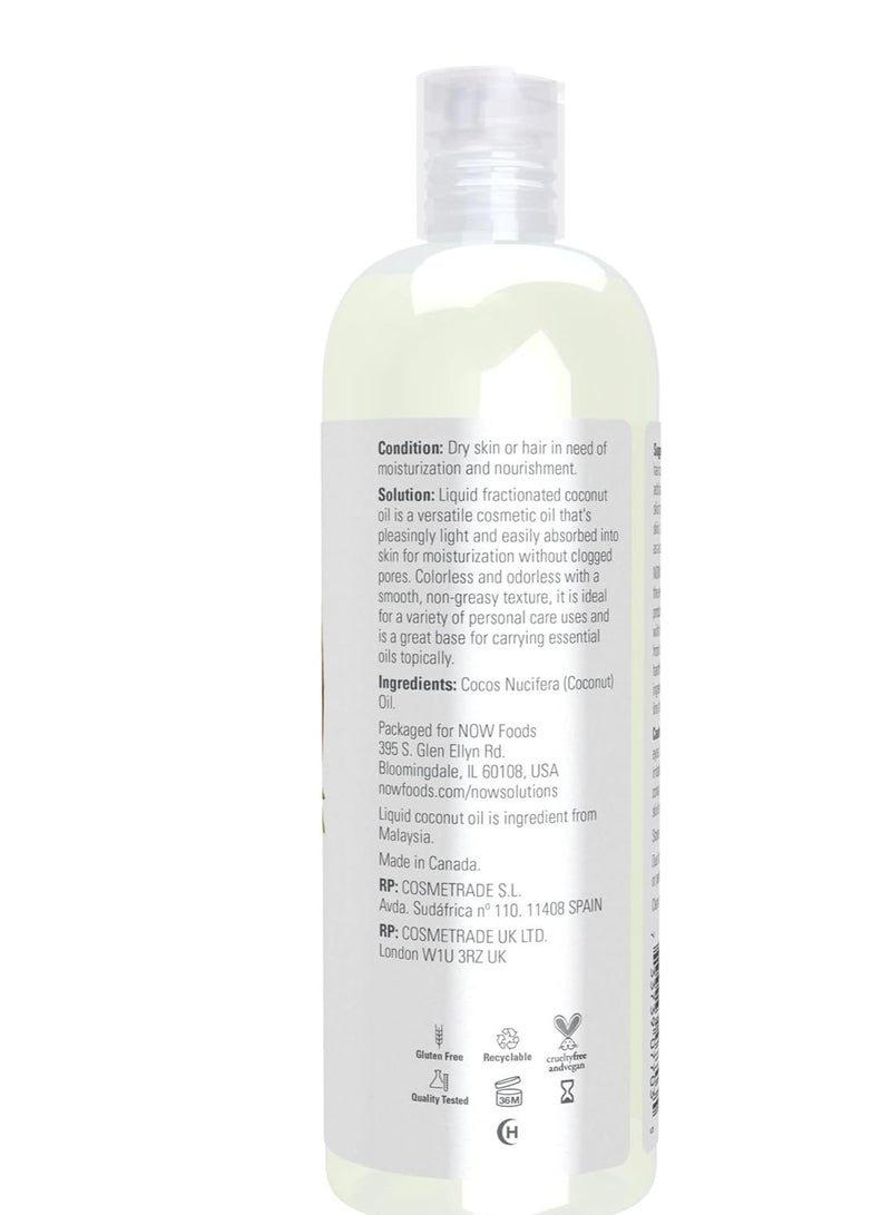 Now Foods Solutions, Liquid Coconut Oil, Light and Nourishing, Promotes Healthy-Looking Skin and Hair, 16-Ounce 473 mlml - Image 3