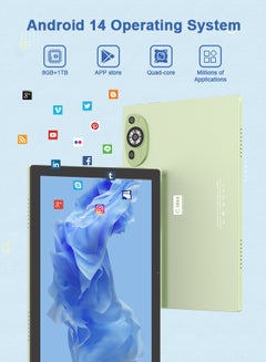 C idea C idea 10.1 Inches Tablet, Android 14 Tab,5G Tablet Dual SIM 8GB Ram 1TB Rom,10000mAh Battery With Bluetooth Keyboard, Mouse and Pen CM8200plus-Green  - Image 2