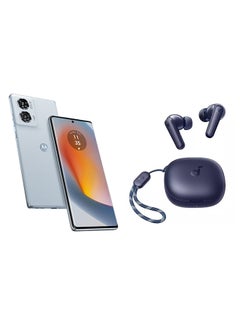 موتورولا Edge 50 Fusion Dual SIM Marshmallow Blue 12GB RAM 512GB 5G - Middle East Version With SoundCore Earbuds  - Image 1