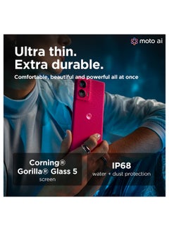 موتورولا Edge 50 Fusion Dual SIM Hot Pink 12GB RAM 512GB 5G - Middle East Version  With SoundCore Earbuds  - Image 5