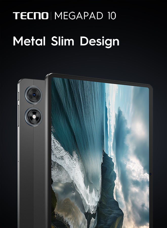 تكنو - MEGAPAD 10.1 inch Dark grey 4GB RAM 128GB  4G LTE  + free MEGAPAD cover - Middle East Version - Image 1